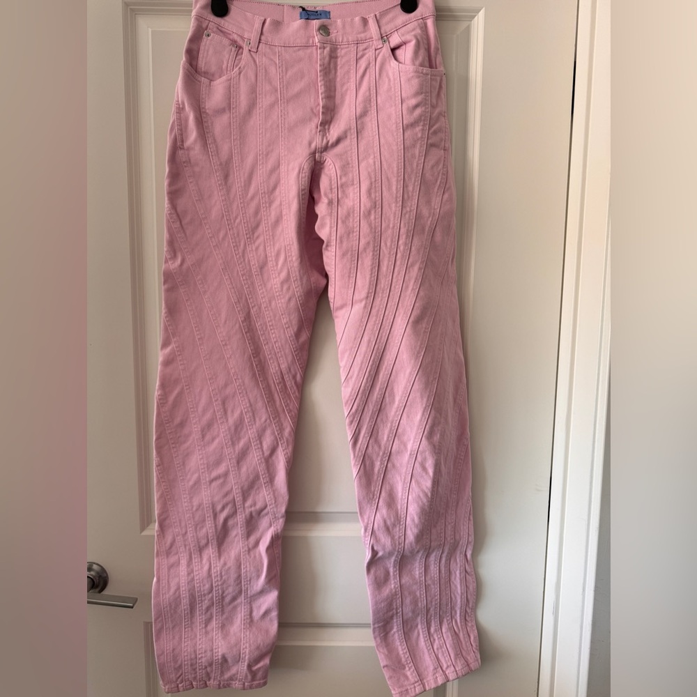 Mugler Denim Bottoms in Pink